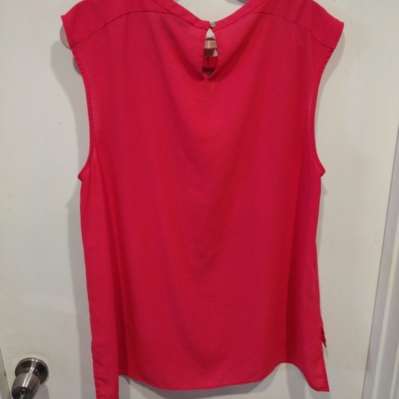 CeCe Women's Dark Pink Sleeveless Chiffon Tank Top Sz XL-Career Casual Girlcore - Picture 7 of 7